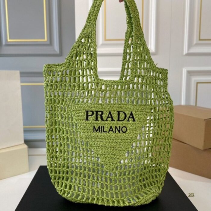 Prada Raffia Tote Bag PD078 - Image 5