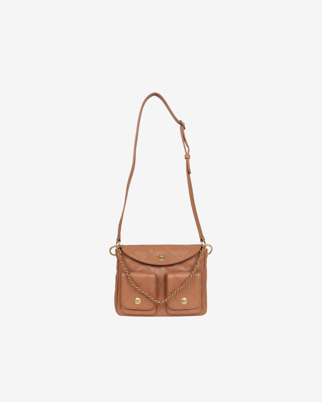 1 Double Pocket Hobo Bag Caramel - Image 1