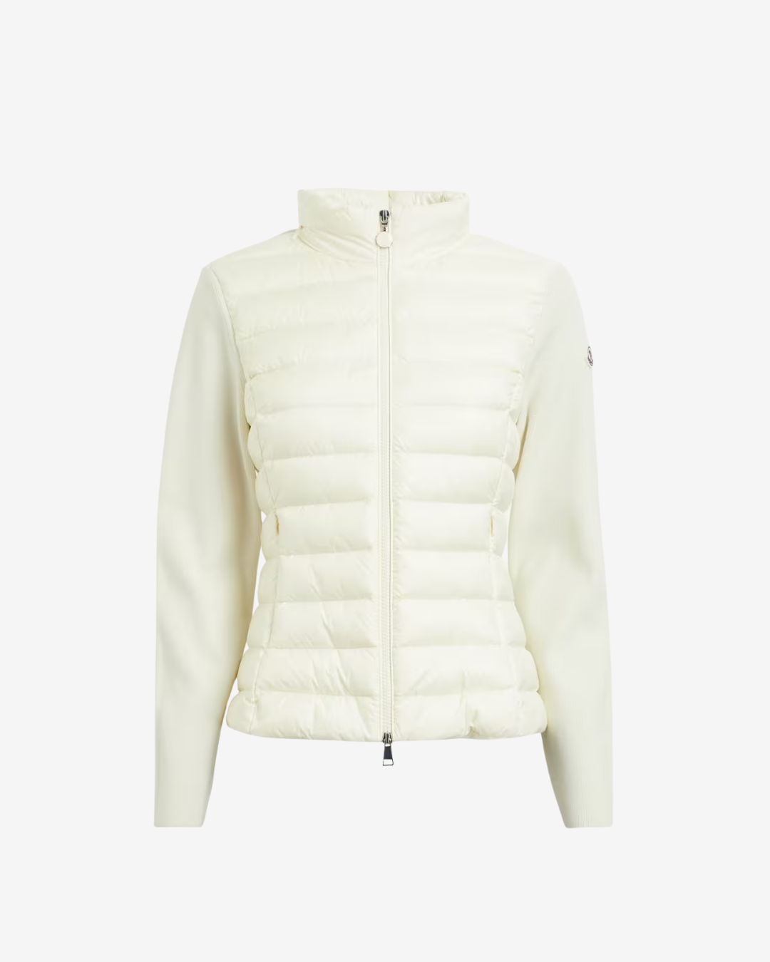 1 White Ivory Padded Wool Cardigan - Image 1